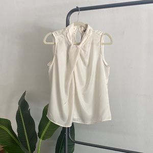 Zara Cream satin look blouse shell size sm